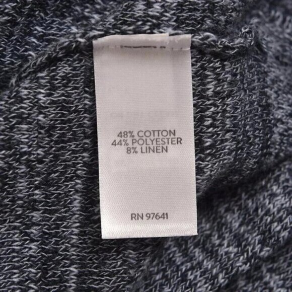 J. Jill Duster Long Cardigan Cotton Linen Blue Marled 3/4 Sleeve Size Large - Picture 7 of 7